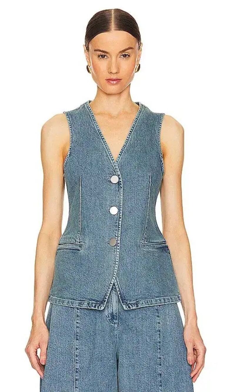 REMAIN Denim Waistcoat in Blue